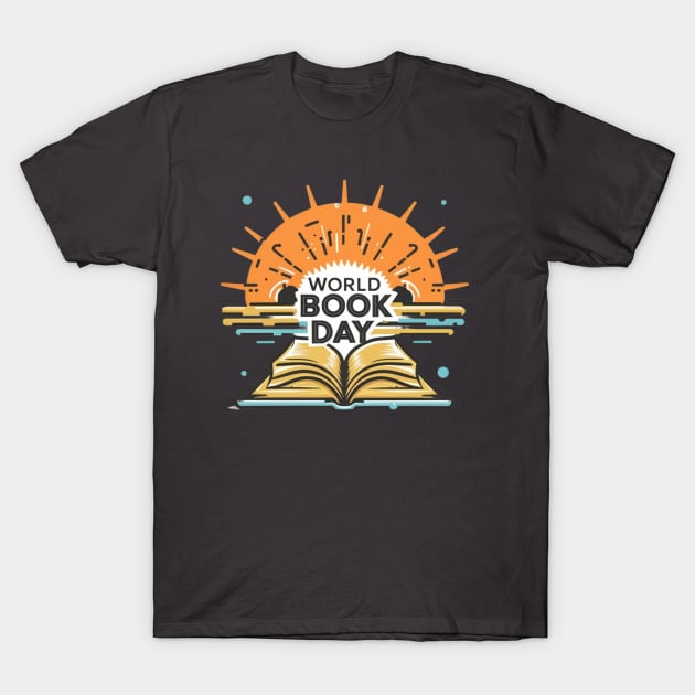 World Book Day , Sunset Book T-Shirt by Justin green